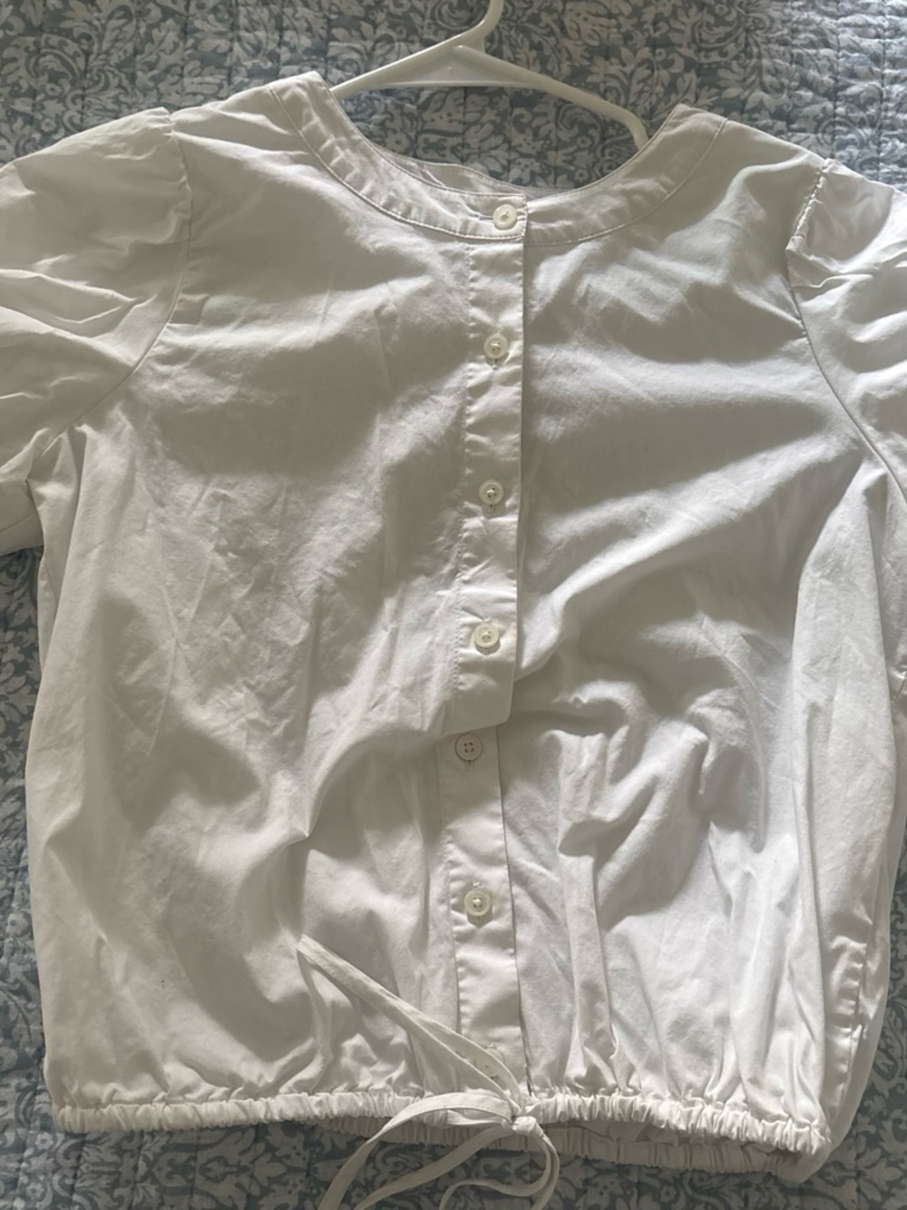 J. Crew White Blouse with Light Blue Lining